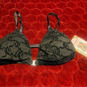 Juicy Couture Black Lace Front Clasp Bra
